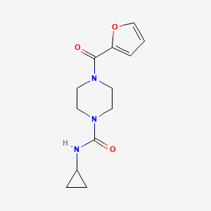 molecular formula C13H17N3O3 B7529255 N-cyclopropyl-4-(furan-2-carbonyl)piperazine-1-carboxamide 