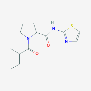 molecular formula C13H19N3O2S B7529257 1-(2-methylbutanoyl)-N-(1,3-thiazol-2-yl)pyrrolidine-2-carboxamide 