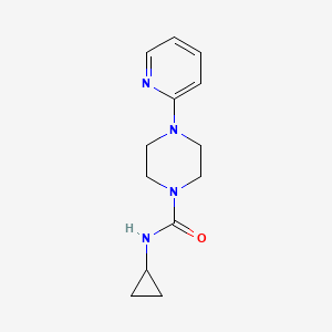 molecular formula C13H18N4O B7529286 N-cyclopropyl-4-pyridin-2-ylpiperazine-1-carboxamide 