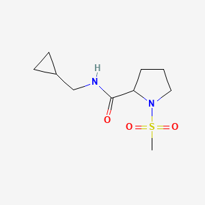 molecular formula C10H18N2O3S B7529309 N-(cyclopropylmethyl)-1-methylsulfonylpyrrolidine-2-carboxamide 