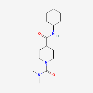 molecular formula C15H27N3O2 B7529314 4-N-cyclohexyl-1-N,1-N-dimethylpiperidine-1,4-dicarboxamide 