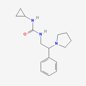 molecular formula C16H23N3O B7529322 1-Cyclopropyl-3-(2-phenyl-2-pyrrolidin-1-ylethyl)urea 