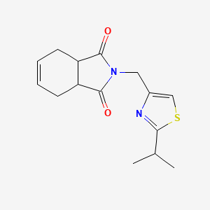 molecular formula C15H18N2O2S B7529364 2-[(2-Propan-2-yl-1,3-thiazol-4-yl)methyl]-3a,4,7,7a-tetrahydroisoindole-1,3-dione 