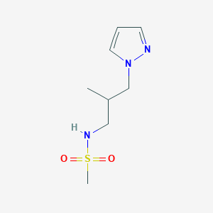 molecular formula C8H15N3O2S B7529375 N-(2-methyl-3-pyrazol-1-ylpropyl)methanesulfonamide 