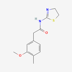 molecular formula C13H16N2O2S B7529384 N-(4,5-dihydro-1,3-thiazol-2-yl)-2-(3-methoxy-4-methylphenyl)acetamide 