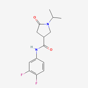 molecular formula C14H16F2N2O2 B7529391 N-(3,4-difluorophenyl)-5-oxo-1-propan-2-ylpyrrolidine-3-carboxamide 