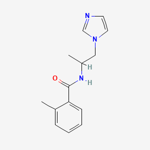 molecular formula C14H17N3O B7529408 N-(1-imidazol-1-ylpropan-2-yl)-2-methylbenzamide 