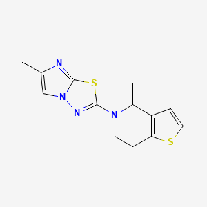 molecular formula C13H14N4S2 B7529409 4-methyl-5-(6-methylimidazo[2,1-b][1,3,4]thiadiazol-2-yl)-6,7-dihydro-4H-thieno[3,2-c]pyridine 