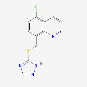 molecular formula C12H9ClN4S B7529414 5-chloro-8-(1H-1,2,4-triazol-5-ylsulfanylmethyl)quinoline 