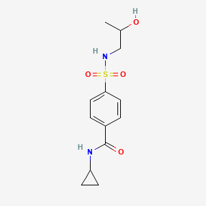 molecular formula C13H18N2O4S B7529451 N-cyclopropyl-4-(2-hydroxypropylsulfamoyl)benzamide 