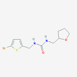 molecular formula C11H15BrN2O2S B7529452 1-[(5-Bromothiophen-2-yl)methyl]-3-(oxolan-2-ylmethyl)urea 