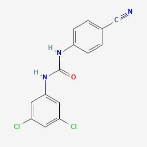 molecular formula C14H9Cl2N3O B7529507 1-(4-Cyanophenyl)-3-(3,5-dichlorophenyl)urea 