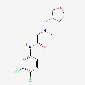 molecular formula C14H18Cl2N2O2 B7529526 N-(3,4-dichlorophenyl)-2-[methyl(oxolan-3-ylmethyl)amino]acetamide 