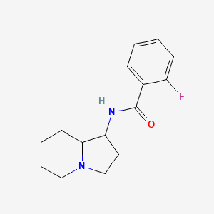 molecular formula C15H19FN2O B7529546 N-(1,2,3,5,6,7,8,8a-octahydroindolizin-1-yl)-2-fluorobenzamide 
