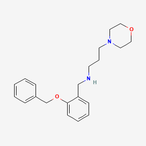 molecular formula C21H28N2O2 B7529554 3-morpholin-4-yl-N-[(2-phenylmethoxyphenyl)methyl]propan-1-amine 