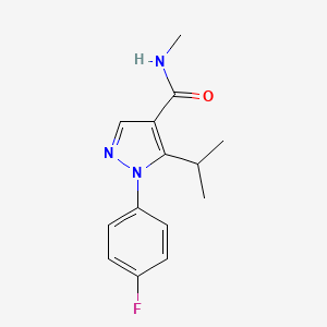 molecular formula C14H16FN3O B7529563 1-(4-fluorophenyl)-N-methyl-5-propan-2-ylpyrazole-4-carboxamide 