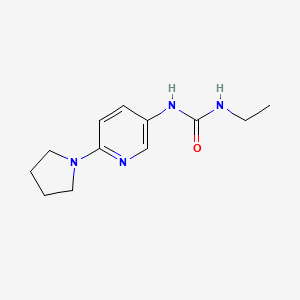 molecular formula C12H18N4O B7529566 1-Ethyl-3-(6-pyrrolidin-1-ylpyridin-3-yl)urea 