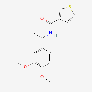 molecular formula C15H17NO3S B7529583 N-[1-(3,4-dimethoxyphenyl)ethyl]thiophene-3-carboxamide 