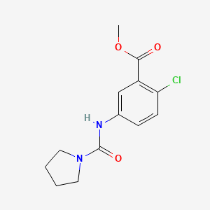 molecular formula C13H15ClN2O3 B7529599 Methyl 2-chloro-5-(pyrrolidine-1-carbonylamino)benzoate 