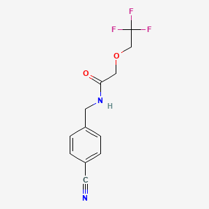 molecular formula C12H11F3N2O2 B7529631 N-[(4-cyanophenyl)methyl]-2-(2,2,2-trifluoroethoxy)acetamide 