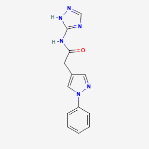molecular formula C13H12N6O B7529633 2-(1-phenylpyrazol-4-yl)-N-(1H-1,2,4-triazol-5-yl)acetamide 