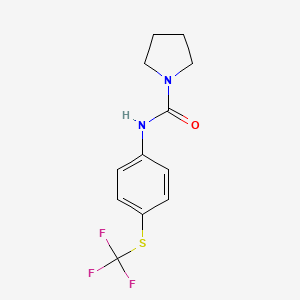 molecular formula C12H13F3N2OS B7529639 N-[4-(trifluoromethylsulfanyl)phenyl]pyrrolidine-1-carboxamide 