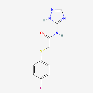 molecular formula C10H9FN4OS B7529642 2-(4-fluorophenyl)sulfanyl-N-(1H-1,2,4-triazol-5-yl)acetamide 