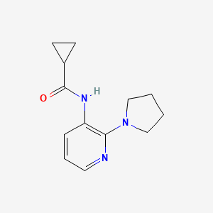 molecular formula C13H17N3O B7529659 N-(2-pyrrolidin-1-ylpyridin-3-yl)cyclopropanecarboxamide 