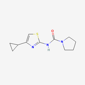 molecular formula C11H15N3OS B7529671 N-(4-cyclopropyl-1,3-thiazol-2-yl)pyrrolidine-1-carboxamide 