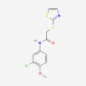 molecular formula C12H11ClN2O2S2 B7529690 N-(3-chloro-4-methoxyphenyl)-2-(1,3-thiazol-2-ylsulfanyl)acetamide 