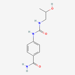 molecular formula C11H15N3O3 B7529696 4-(2-Hydroxypropylcarbamoylamino)benzamide 