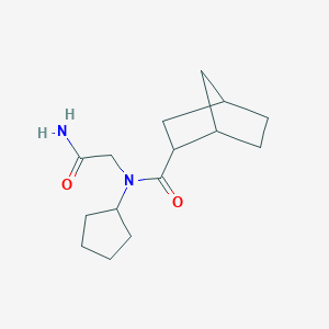 molecular formula C15H24N2O2 B7529703 N-(2-amino-2-oxoethyl)-N-cyclopentylbicyclo[2.2.1]heptane-2-carboxamide 