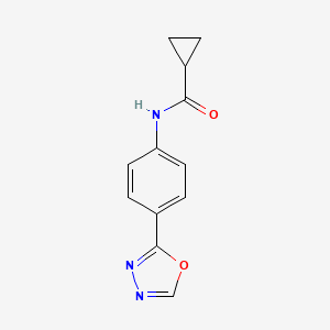 molecular formula C12H11N3O2 B7529722 N-[4-(1,3,4-oxadiazol-2-yl)phenyl]cyclopropanecarboxamide 