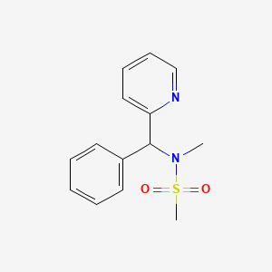 molecular formula C14H16N2O2S B7529743 N-methyl-N-[phenyl(pyridin-2-yl)methyl]methanesulfonamide 