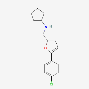 molecular formula C16H18ClNO B7529775 N-[[5-(4-chlorophenyl)furan-2-yl]methyl]cyclopentanamine 