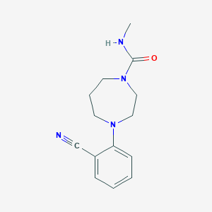 molecular formula C14H18N4O B7529835 4-(2-cyanophenyl)-N-methyl-1,4-diazepane-1-carboxamide 