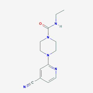 molecular formula C13H17N5O B7529863 4-(4-cyanopyridin-2-yl)-N-ethylpiperazine-1-carboxamide 