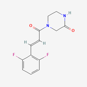 4-[(E)-3-(2,6-difluorophenyl)prop-2-enoyl]piperazin-2-one