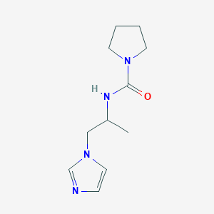 molecular formula C11H18N4O B7529889 N-(1-imidazol-1-ylpropan-2-yl)pyrrolidine-1-carboxamide 