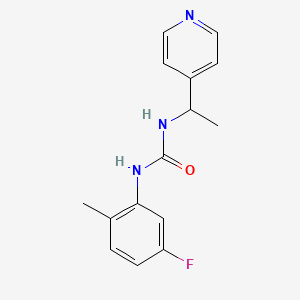 molecular formula C15H16FN3O B7529890 1-(5-Fluoro-2-methylphenyl)-3-(1-pyridin-4-ylethyl)urea 