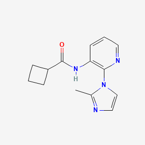 molecular formula C14H16N4O B7529923 N-[2-(2-methylimidazol-1-yl)pyridin-3-yl]cyclobutanecarboxamide 