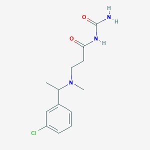 molecular formula C13H18ClN3O2 B7529982 N-carbamoyl-3-[1-(3-chlorophenyl)ethyl-methylamino]propanamide 