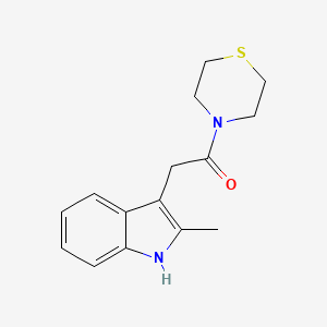 molecular formula C15H18N2OS B7530003 2-(2-methyl-1H-indol-3-yl)-1-thiomorpholin-4-ylethanone 