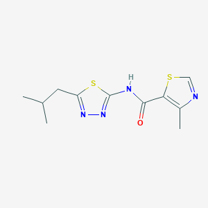 molecular formula C11H14N4OS2 B7530034 4-methyl-N-[5-(2-methylpropyl)-1,3,4-thiadiazol-2-yl]-1,3-thiazole-5-carboxamide 