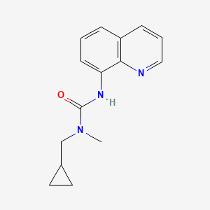 molecular formula C15H17N3O B7530040 1-(Cyclopropylmethyl)-1-methyl-3-quinolin-8-ylurea 