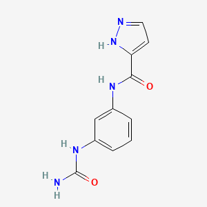 molecular formula C11H11N5O2 B7530044 N-[3-(carbamoylamino)phenyl]-1H-pyrazole-5-carboxamide 