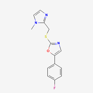 5-(4-Fluorophenyl)-2-[(1-methylimidazol-2-yl)methylsulfanyl]-1,3-oxazole