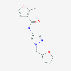 2-methyl-N-[1-(oxolan-2-ylmethyl)pyrazol-4-yl]furan-3-carboxamide