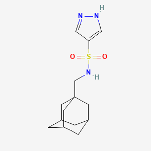 molecular formula C14H21N3O2S B7530075 N-(1-adamantylmethyl)-1H-pyrazole-4-sulfonamide 