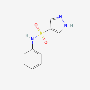 molecular formula C9H9N3O2S B7530098 N-phenyl-1H-pyrazole-4-sulfonamide 